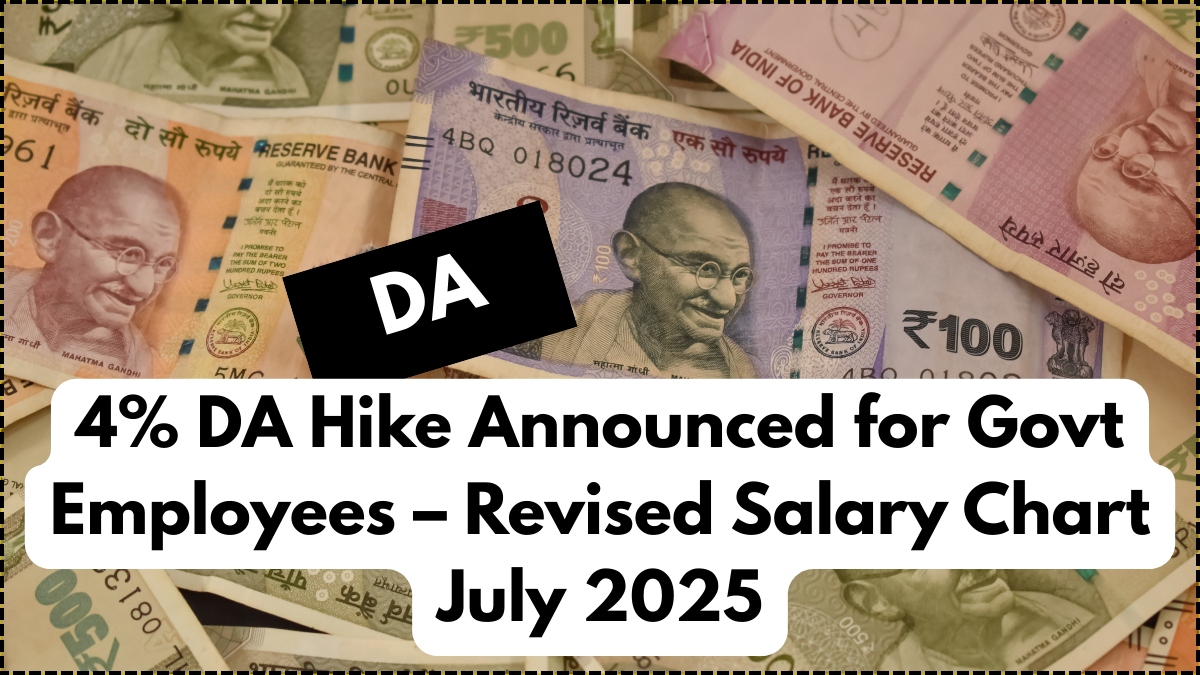 4% DA Hike Announced for Govt Employees – Revised Salary Chart July 2025